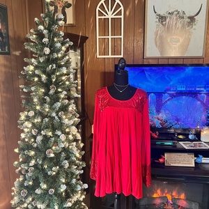 Red Sequin Boutique Top